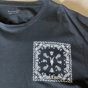 All Saints Black Bandana Print T-Shirt